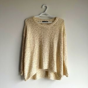 Qed London Women's Loose Knit Long Sleeve | Sheer Open Back | Size: Medium